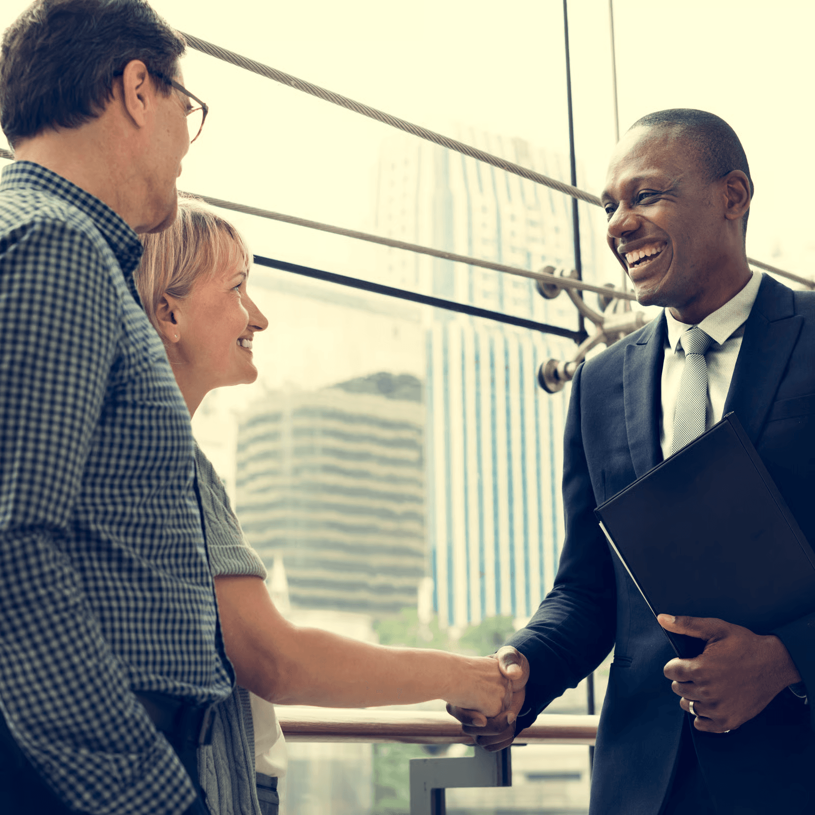 Business partners shaking hands