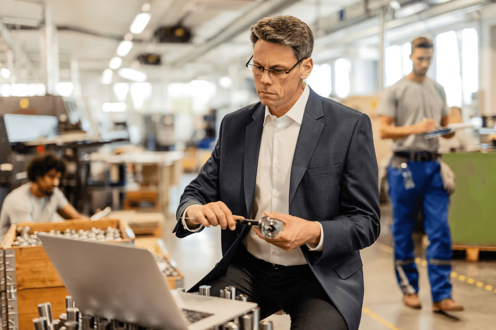 Engineer working in factory