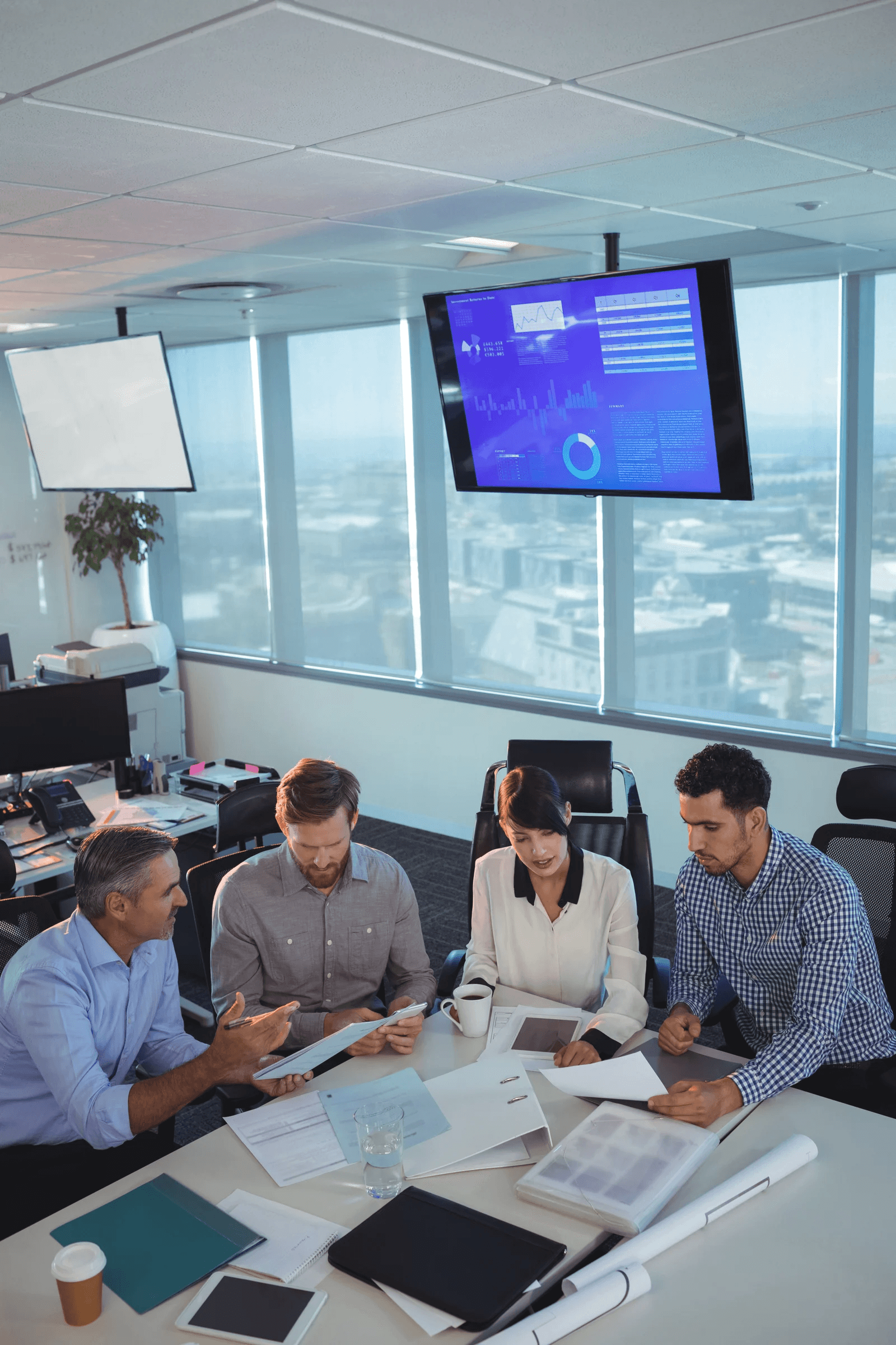 Modern office team collaboration